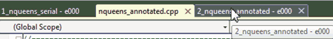 Click a result tab to view it