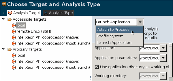 Analysis Target tab