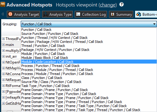 Grouping Drop-down Menu