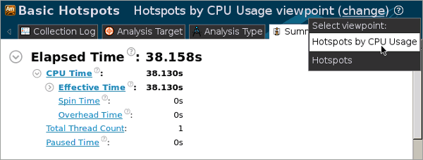 Hotspots by CPU Usage viewpoint